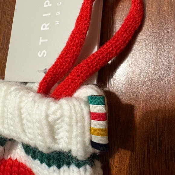 BNWT HBC Stripes Hudson's Bay Company Mitten Glove Christmas Ornament - Picture 3 of 8